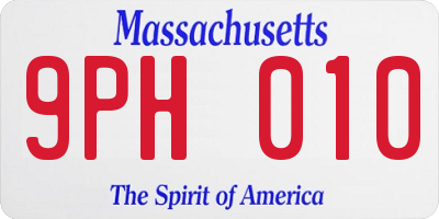 MA license plate 9PH010
