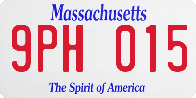 MA license plate 9PH015