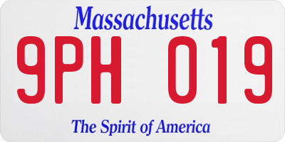 MA license plate 9PH019