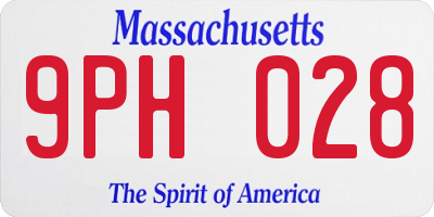 MA license plate 9PH028