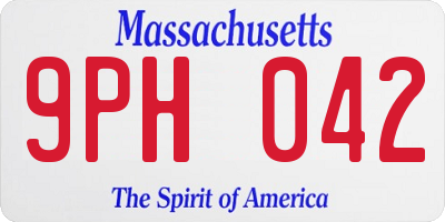 MA license plate 9PH042