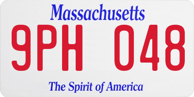 MA license plate 9PH048