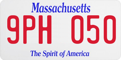 MA license plate 9PH050