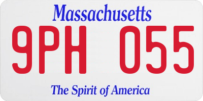 MA license plate 9PH055