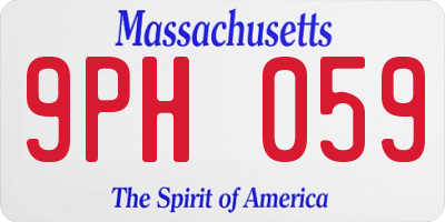 MA license plate 9PH059