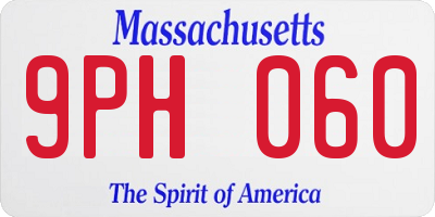 MA license plate 9PH060