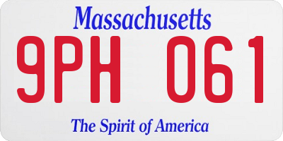 MA license plate 9PH061
