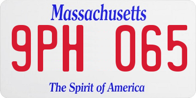 MA license plate 9PH065