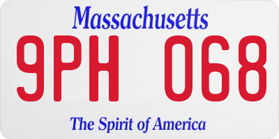 MA license plate 9PH068