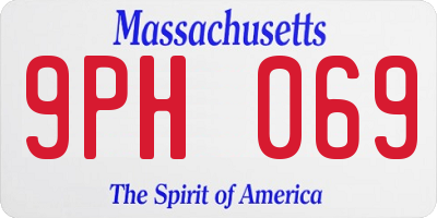 MA license plate 9PH069