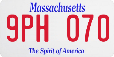 MA license plate 9PH070