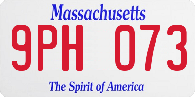 MA license plate 9PH073