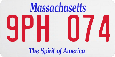 MA license plate 9PH074