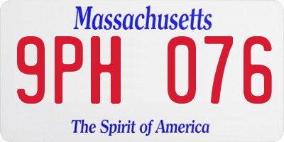 MA license plate 9PH076
