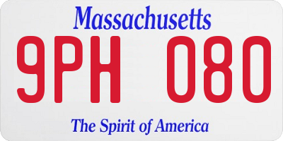 MA license plate 9PH080