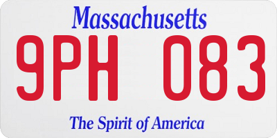 MA license plate 9PH083