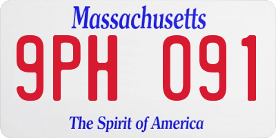 MA license plate 9PH091