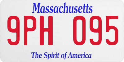 MA license plate 9PH095