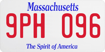 MA license plate 9PH096
