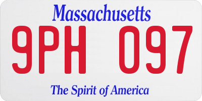 MA license plate 9PH097
