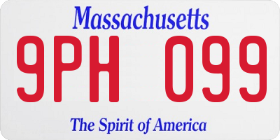 MA license plate 9PH099