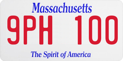 MA license plate 9PH100