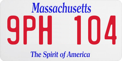 MA license plate 9PH104