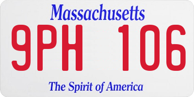 MA license plate 9PH106