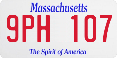 MA license plate 9PH107