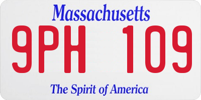 MA license plate 9PH109