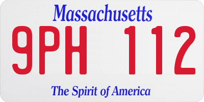 MA license plate 9PH112