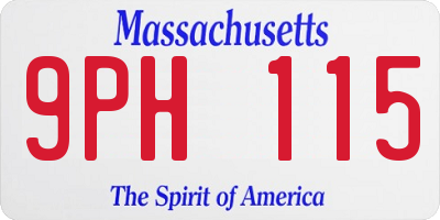 MA license plate 9PH115
