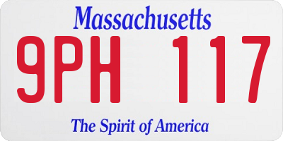 MA license plate 9PH117
