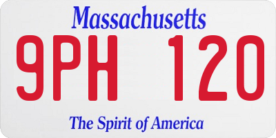 MA license plate 9PH120