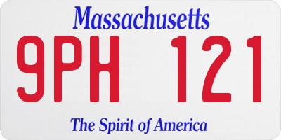 MA license plate 9PH121