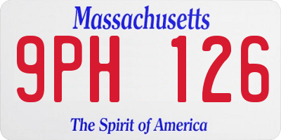 MA license plate 9PH126