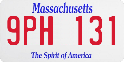 MA license plate 9PH131
