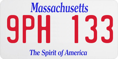 MA license plate 9PH133