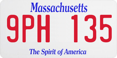 MA license plate 9PH135