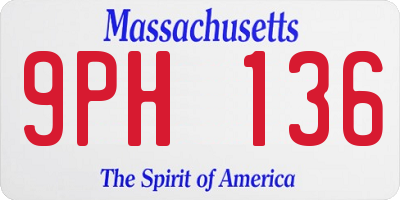MA license plate 9PH136