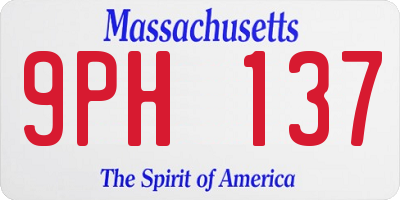 MA license plate 9PH137