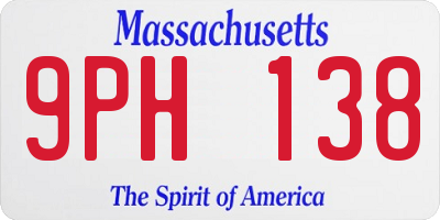 MA license plate 9PH138