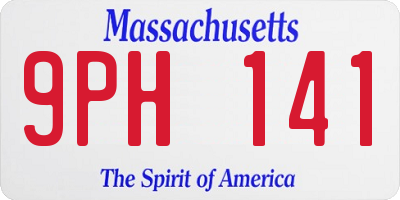 MA license plate 9PH141