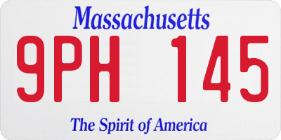 MA license plate 9PH145