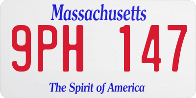 MA license plate 9PH147