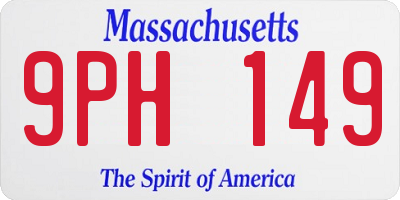 MA license plate 9PH149