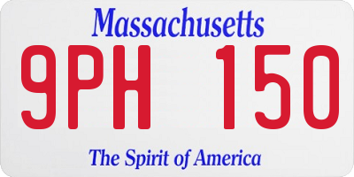 MA license plate 9PH150