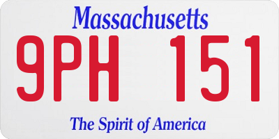 MA license plate 9PH151