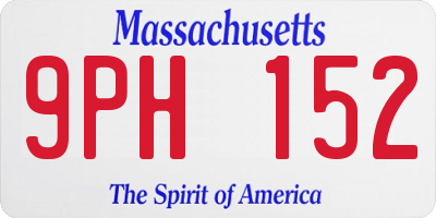 MA license plate 9PH152