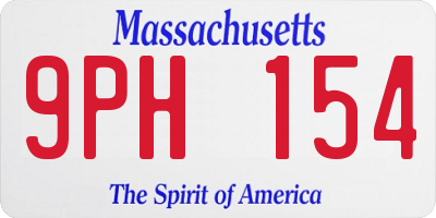 MA license plate 9PH154
